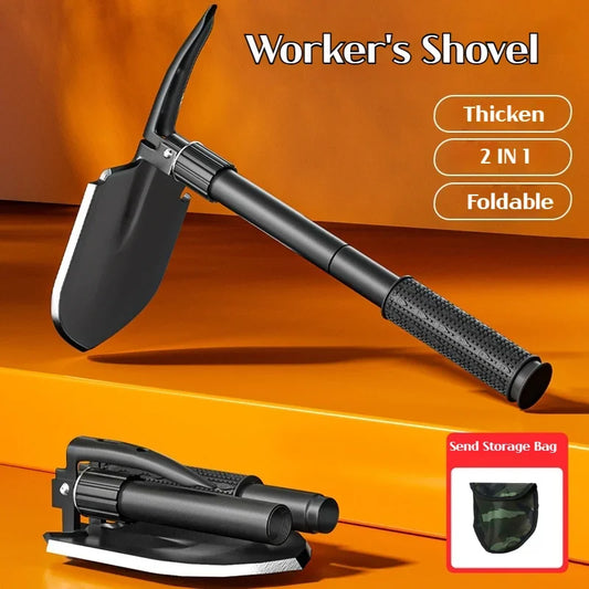 Discover the Ultimate Multifunctional Garden Shovel: Perfect for Camping, Fishing, and Wild Survival - A 3-in-1 Shovel, Pickaxe, and Hoe!