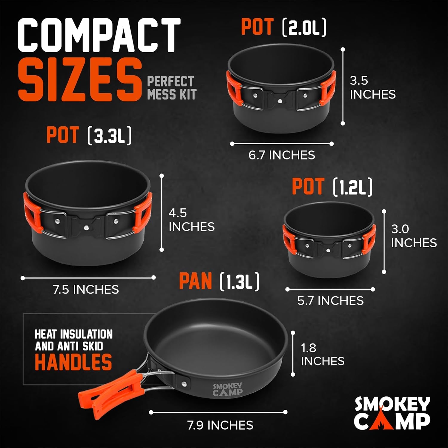 Camping Cookware Mess Kit Set with Stove - Backpacking Compact Camping Cookware,