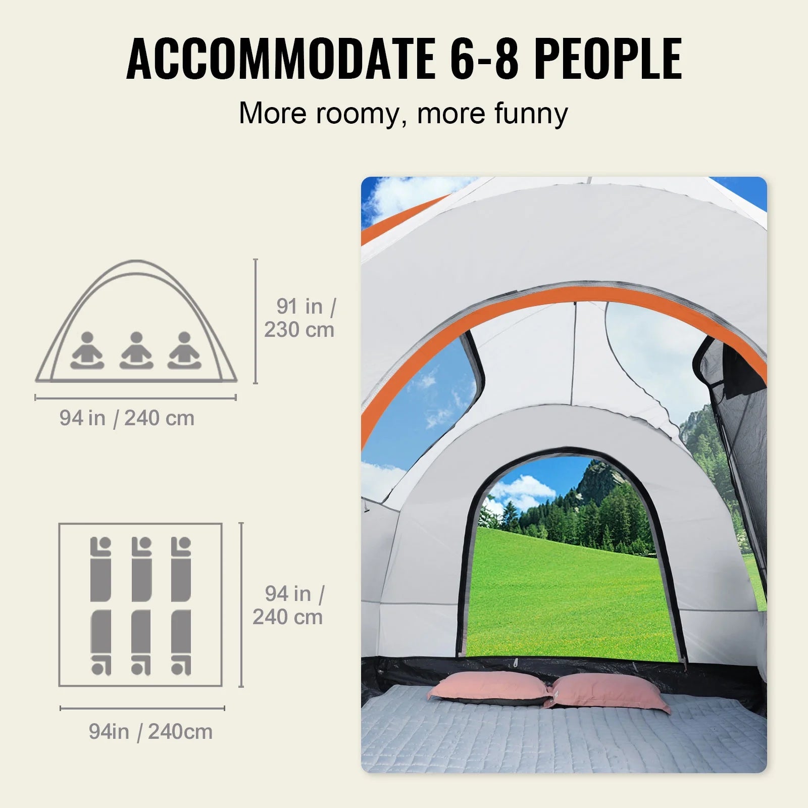 Camp Like a Boss: The Ultimate 8x8 SUV Camping Tent with Rainfly and Carry Bag for Epic Outdoor Adventures!