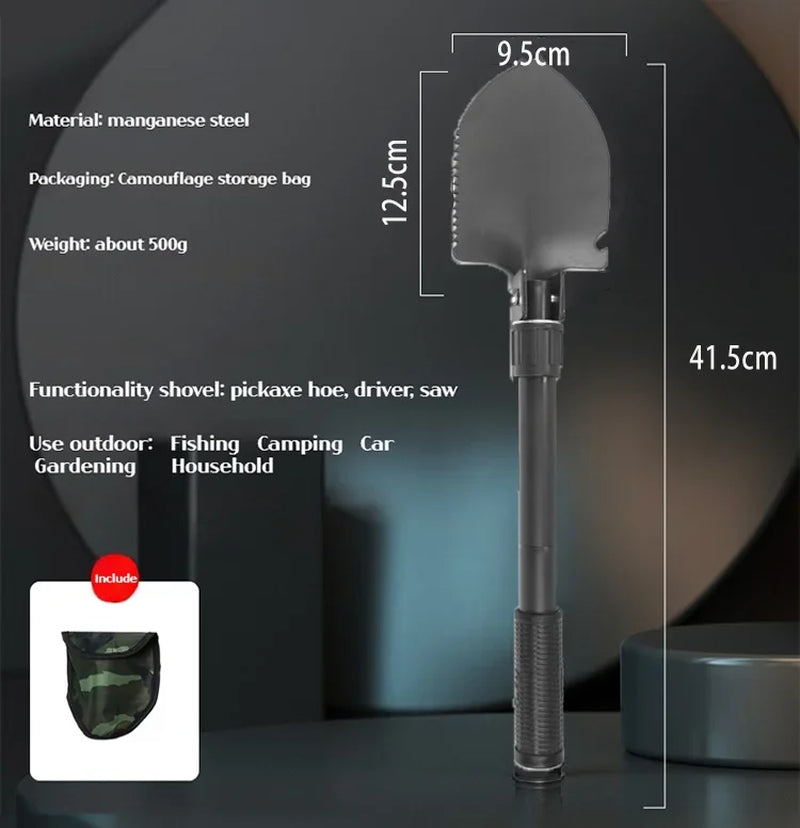 Discover the Ultimate Multifunctional Garden Shovel: Perfect for Camping, Fishing, and Wild Survival - A 3-in-1 Shovel, Pickaxe, and Hoe!