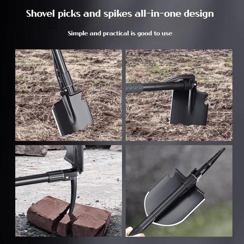Discover the Ultimate Multifunctional Garden Shovel: Perfect for Camping, Fishing, and Wild Survival - A 3-in-1 Shovel, Pickaxe, and Hoe!