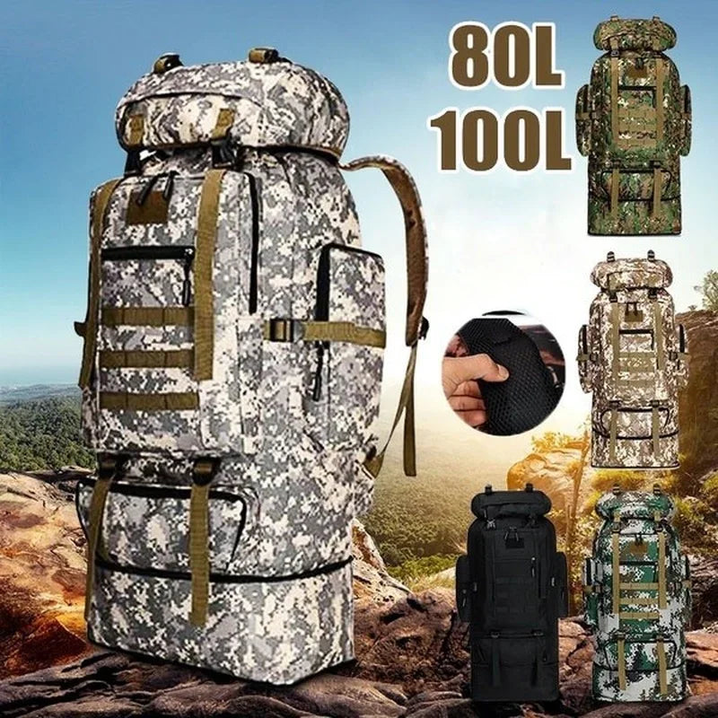Ultimate 80L/100L Tactical Mountaineering Backpack - Perfect for Outdoor Adventures, Hiking, Camping, and Travel