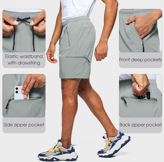 Men'S Hiking Cargo Shorts Stretch Quick Dry Lightweight Shorts for Men Fishing Athletic Shorts with Pockets