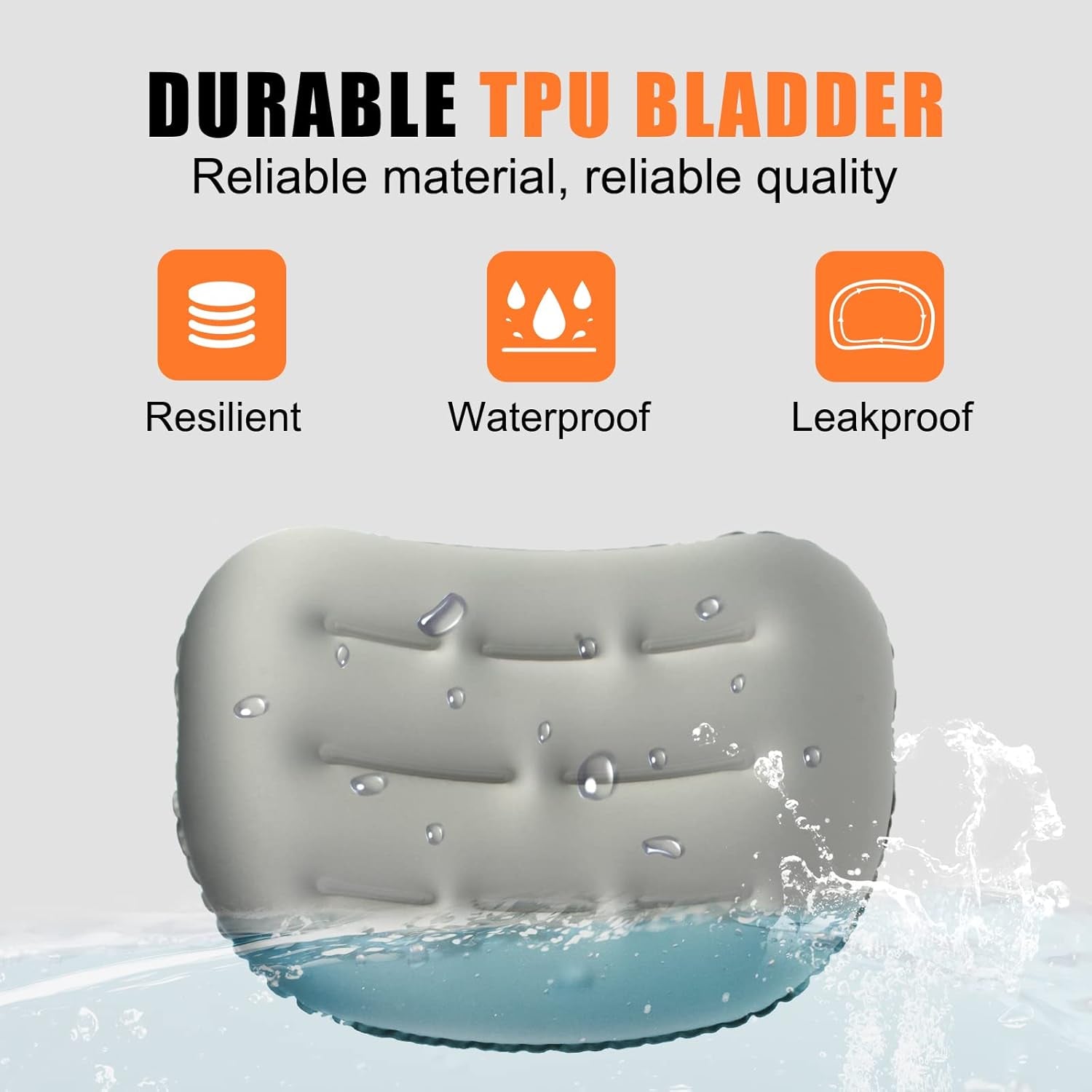 Ultralight Portable Inflatable Camping Pillow - Ergonomic Neck & Lumbar Support Travel Pillow with Washable Cover for Outdoor Comfort