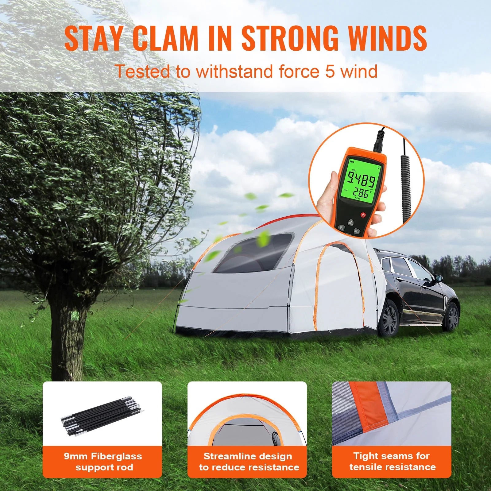 Camp Like a Boss: The Ultimate 8x8 SUV Camping Tent with Rainfly and Carry Bag for Epic Outdoor Adventures!