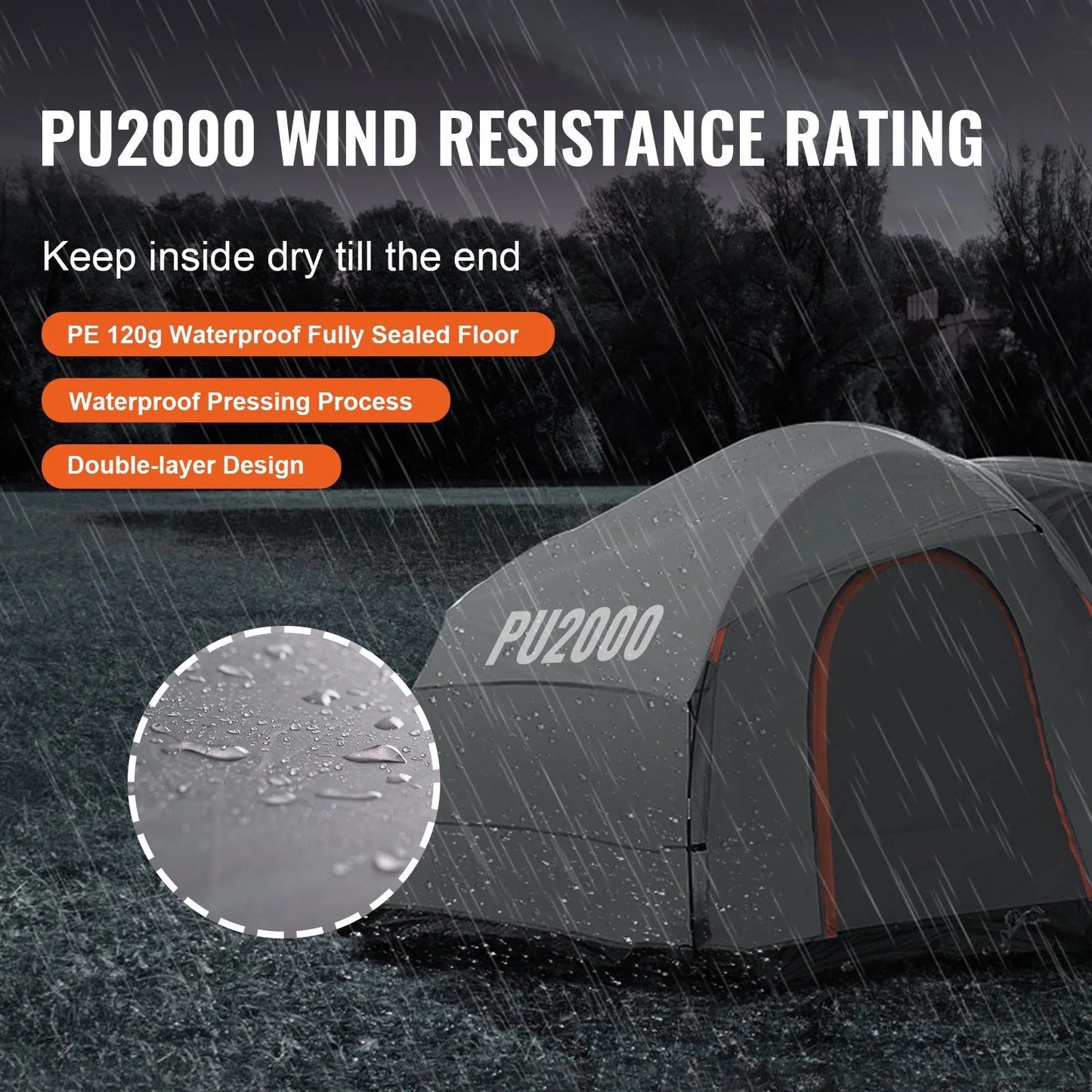The Ultimate 8x8 SUV Camping Tent with Rainfly.